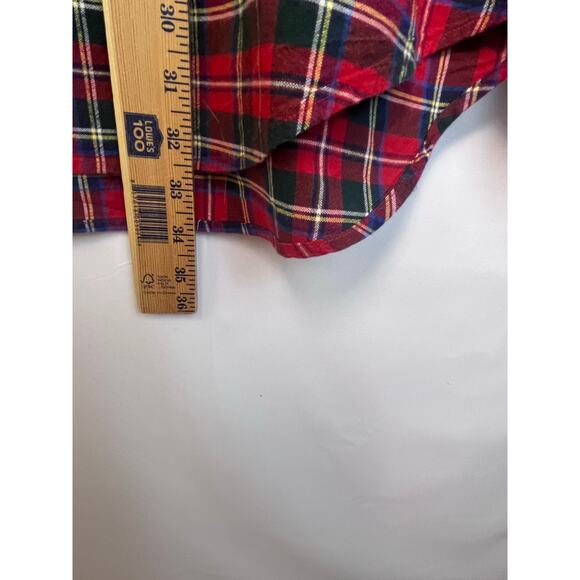 Ralph Lauren Men's L Tall Red/Black Plaid Long Sleeve Button Down Flannel Shirt - Picture 5 of 6